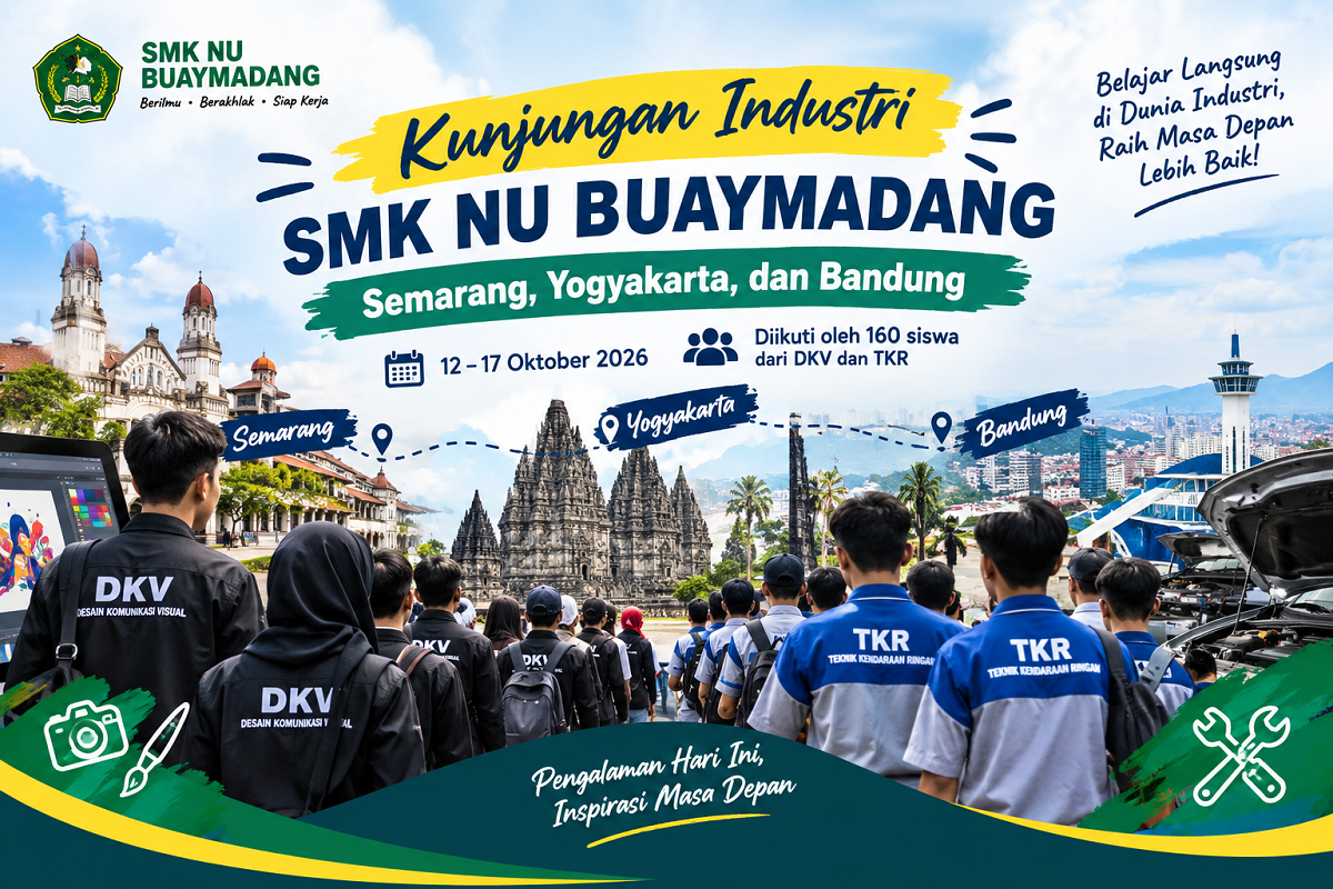SMK NU Buaymadang Gelar Kunjungan Industri ke Semarang, Yogyakarta, dan Bandung